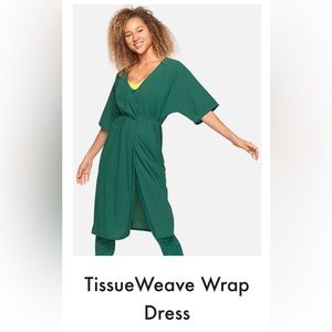 Outdoor voices tissue weave wrap dress